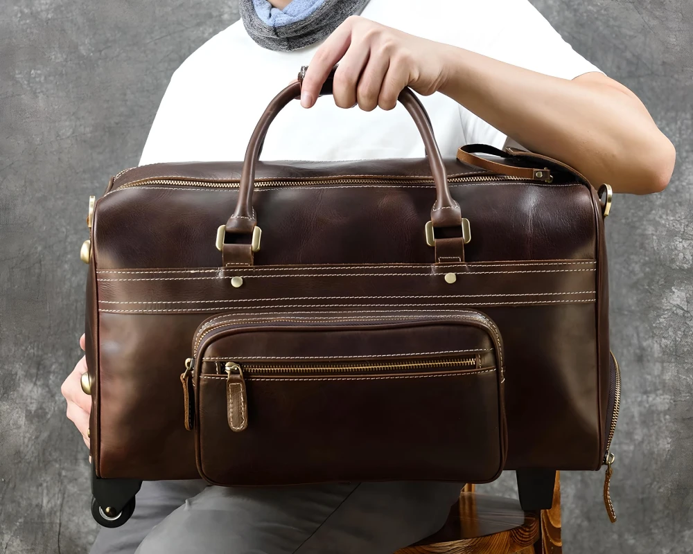 carry on luggage leather
